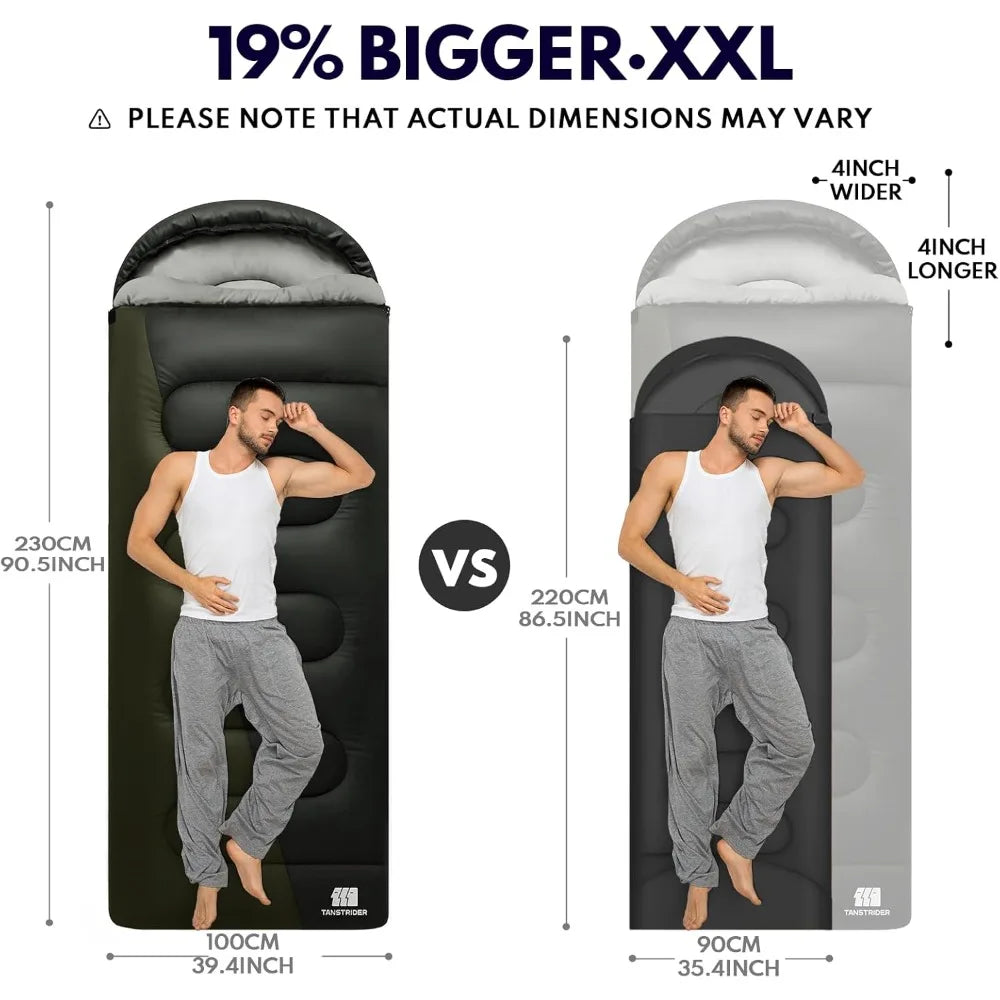 0 Degree XXL Winter Sleeping Bags for Adults Cold Weather