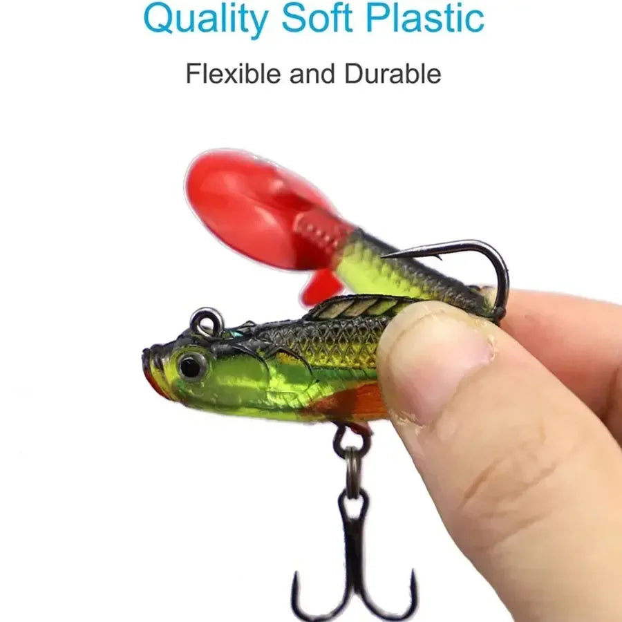 6PCS Wobblers Artificial Baits Fishing Tackle Soft Silicone Bait For Sea Bass Spoon Pike