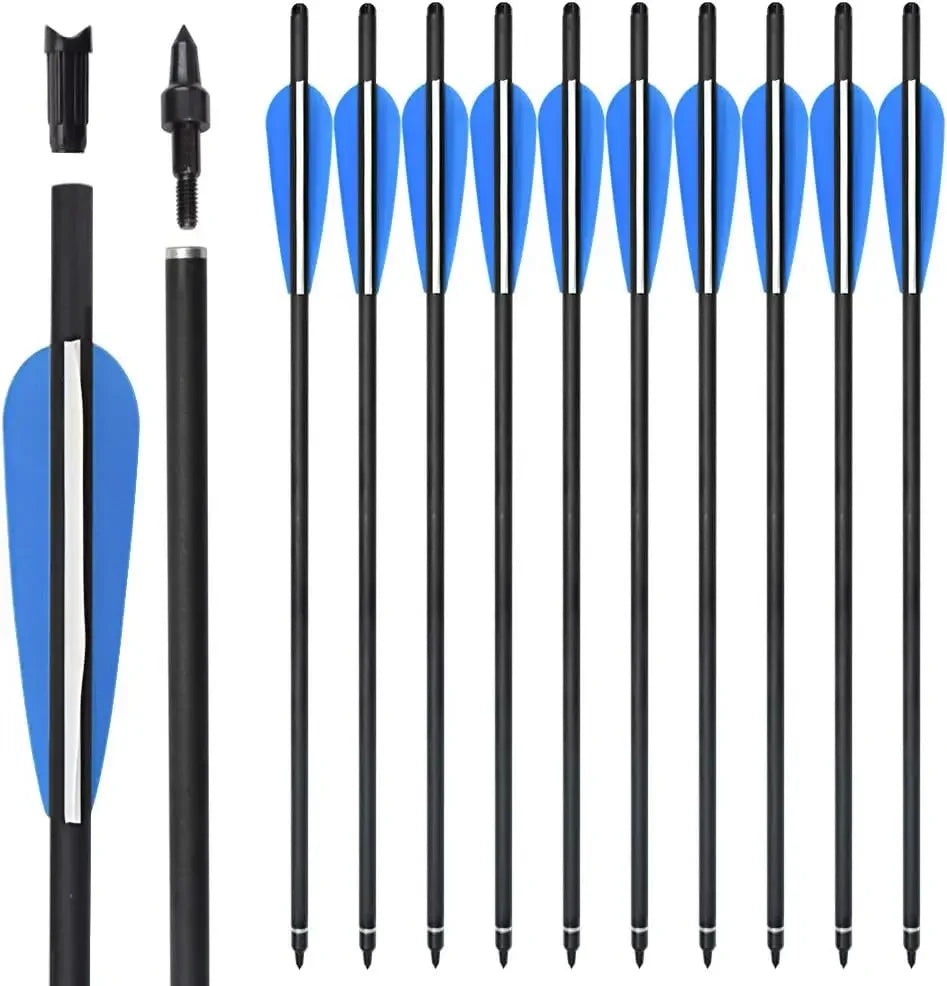Crossbow Bolts 16/18/20/22 inch Carbon Arrows Half Moon Nock for Targeting Hunting Outdoor Sport Powerful