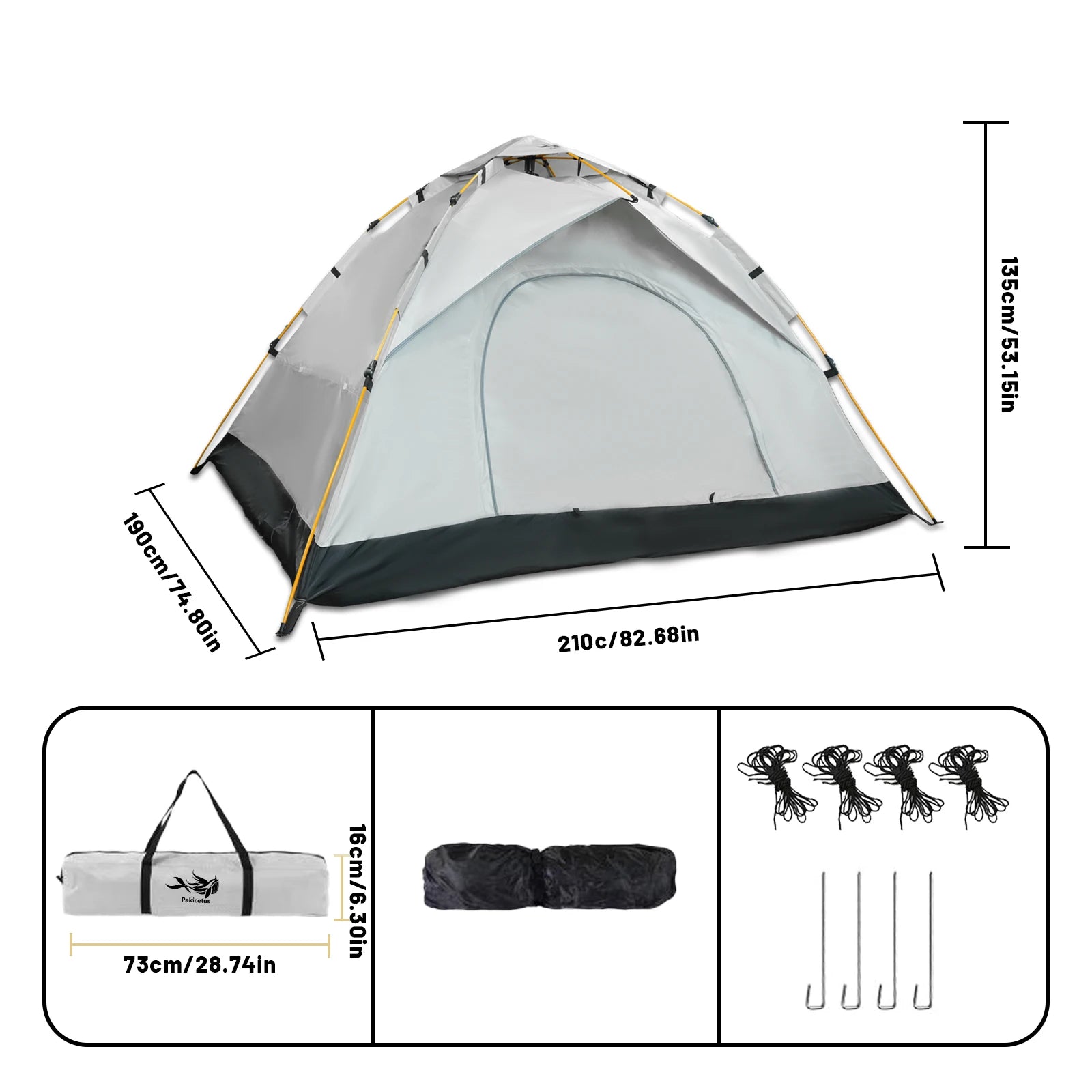 2-4 Person Camping Windproof Tents, Easy To Set Up, lightweight Camping Tent