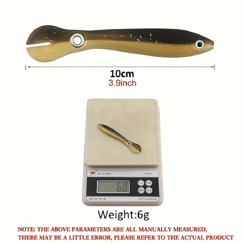 5-Piece Bionic Soft Bait with Sliding Mechanism - Realistic 10cm / 3.9inch Artificial Bait Can Capture More Fish