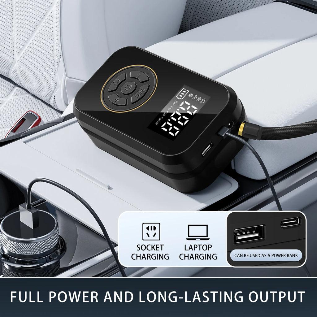 Multifunction Digital Air Pump, Portable Tire Inflator  Balls, Boats, Camping