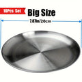 10pcs 304 Stainless Steel Dinner Plates,