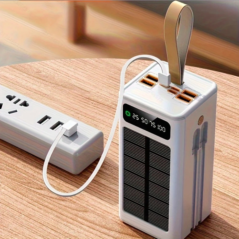 60000mAh large-capacity hanging solar charger, with LED power indicator, 7 input/output ports. Highly recommended
