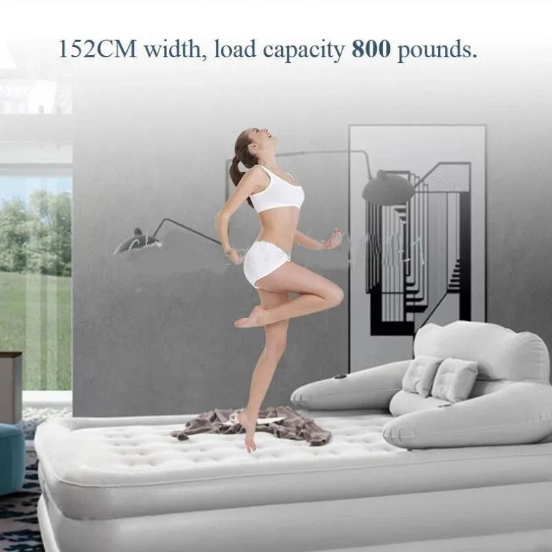 Queen Size Air Mattress Sofa Bed for Outdoor Indoor Portable Inflatable