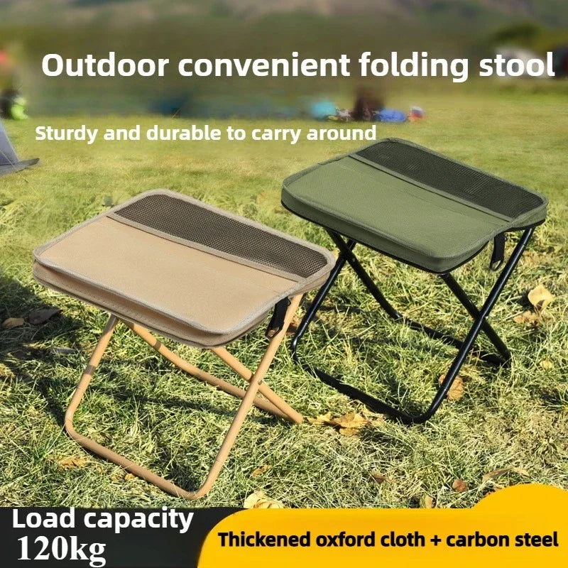 Folding Backpack Stool Sturdy Strong Load-bearing Fishing Folding Chair Crossbody Handbag Style Pencil Case Stool Portable