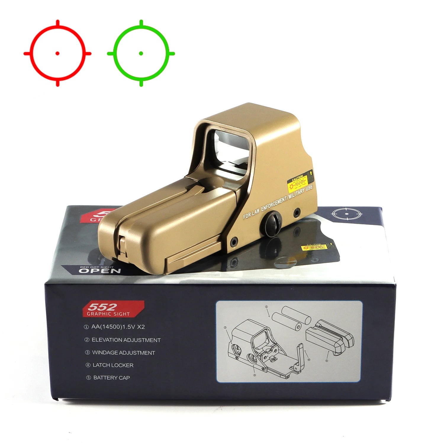 551 552 553 558 Red Green Dot Holographic  Sight Riflescope 20mm Mount Airsoft Gun