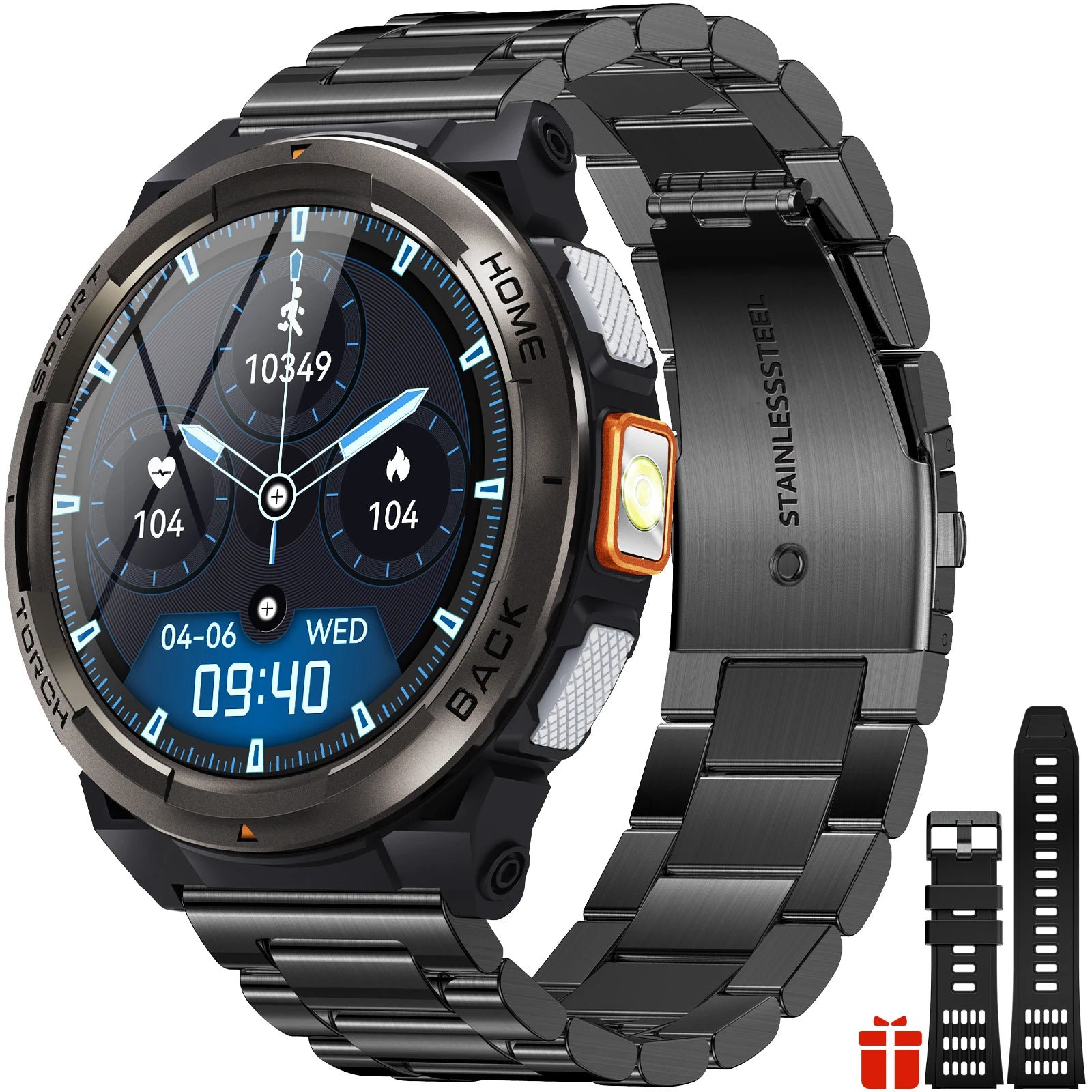 1.45 Inch Smart Watch Waterproof Original Design Sports  LED Flashlight
