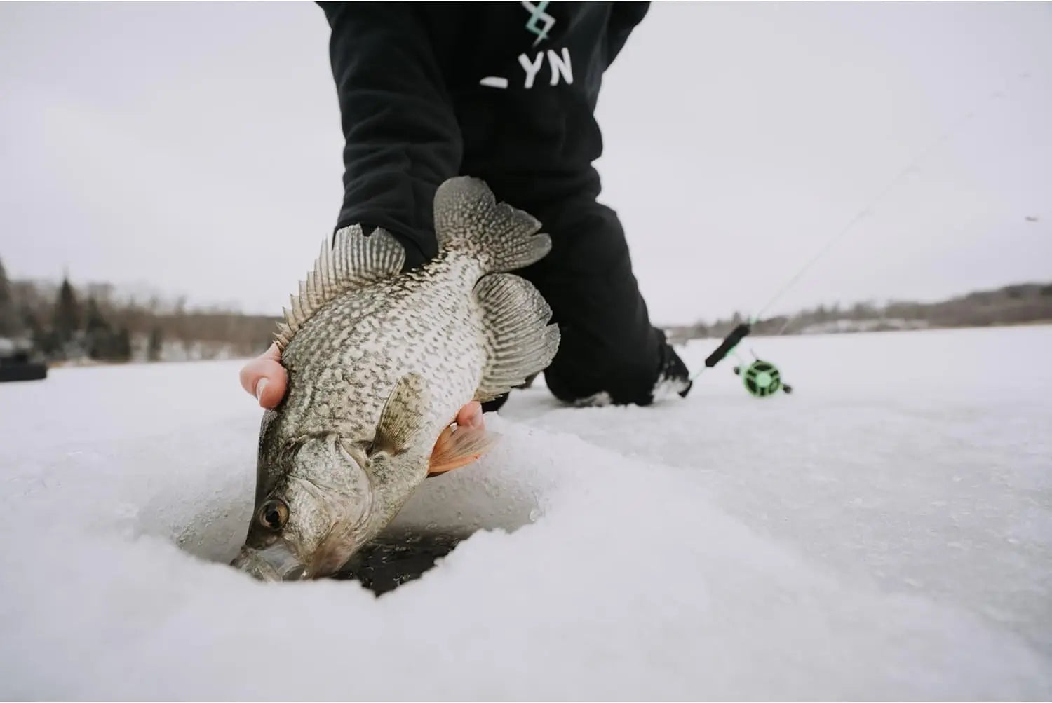 Inline Ice Fishing Reels with FreeFall Trigger System for Precise Depth Control and Durable Graphite Frame