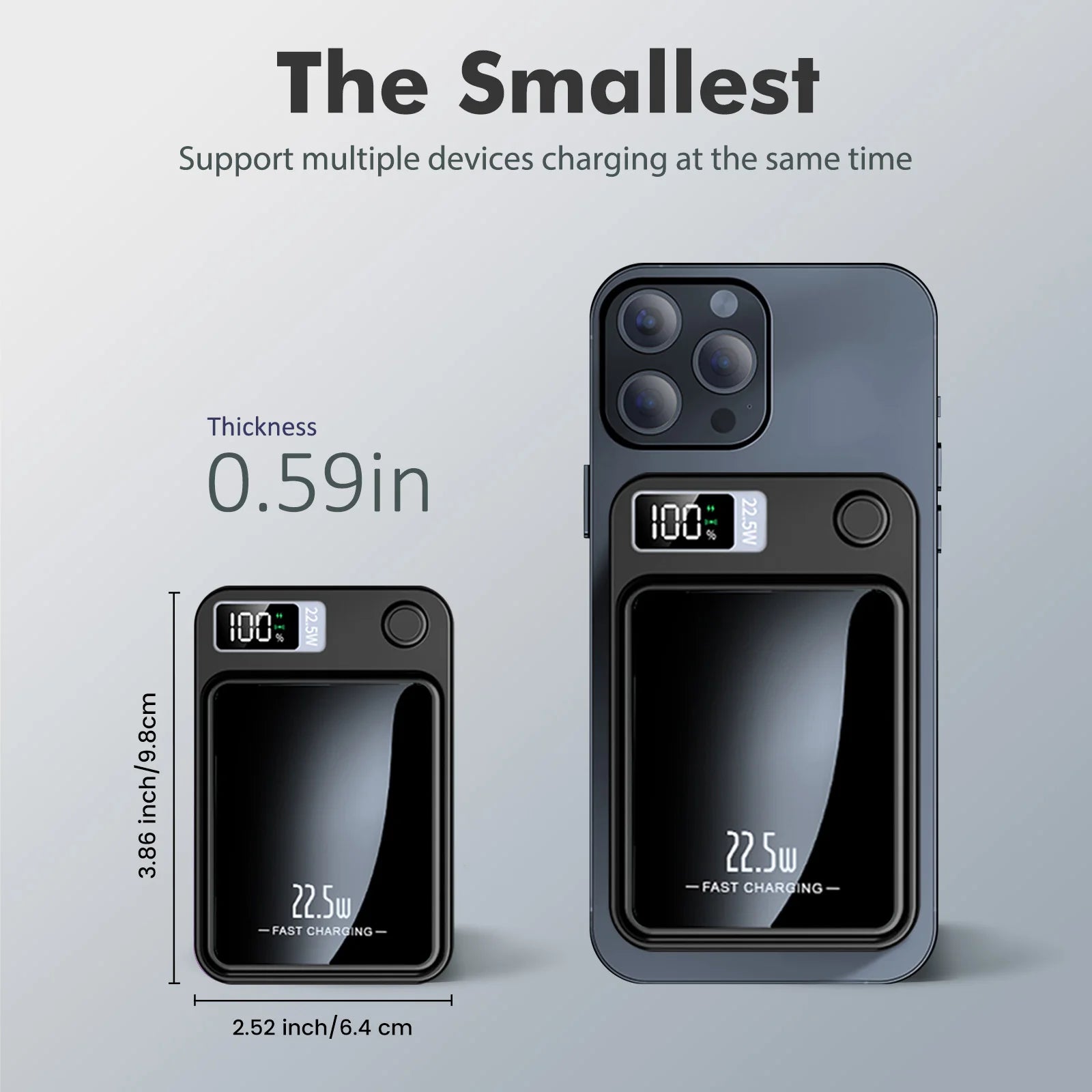 100000mAh Magnetic Power Bank Wireless Portable 22.5W Fast Charger