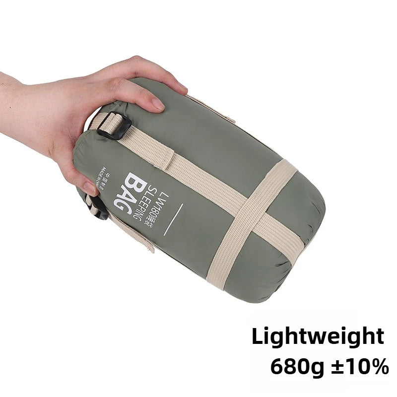 Mini Adult Sleeping Bag Travel Mountaineering Outdoor Camping Down Cotton Dirty