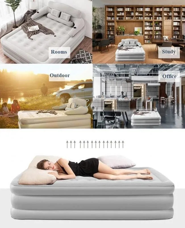 Queen Size Air Mattress Sofa Bed for Outdoor Indoor Portable Inflatable