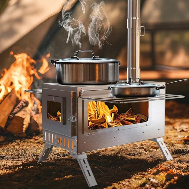 Hot Tent Stove, Wood Burning Stove, , 6 Stainless Chimney Pipes