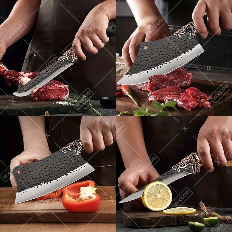 8PCS Professional Kitchen Chef Knife Set Stainless Steel Forged