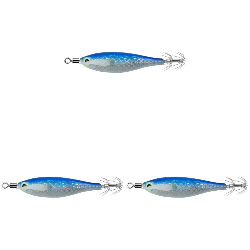 3-1Pcs Squid Jig Hook Fishing Lure Luminous 8cm 9.5g Artificial Fake Octopus Lures Wood Shrimp Cuttlefish