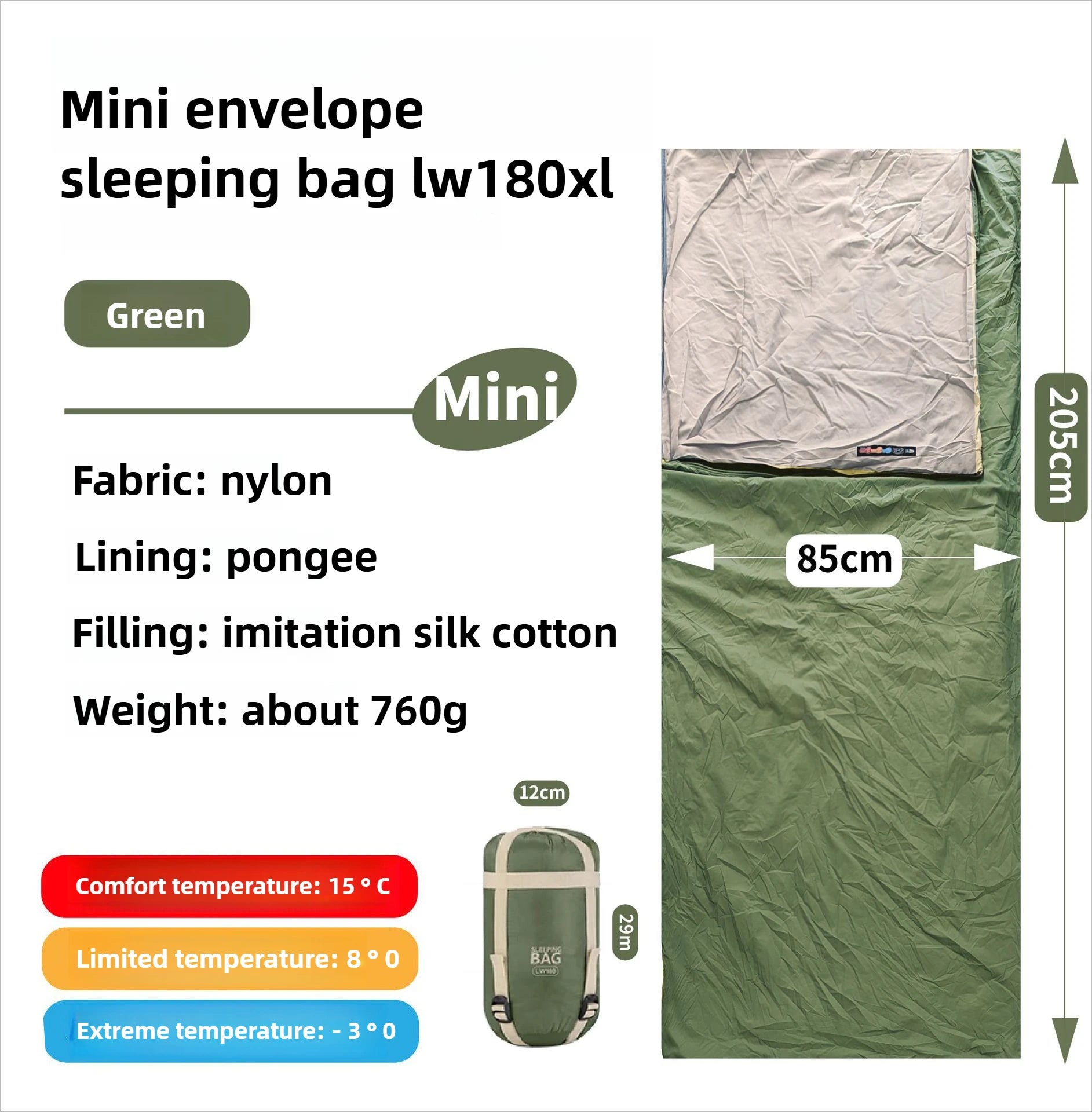 Mini Adult Sleeping Bag Travel Mountaineering Outdoor Camping Down Cotton Dirty