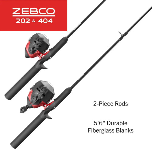 2-Pack Spincast Fishing Combos with 5.6ft Rods, Size 30 & 40 Reels