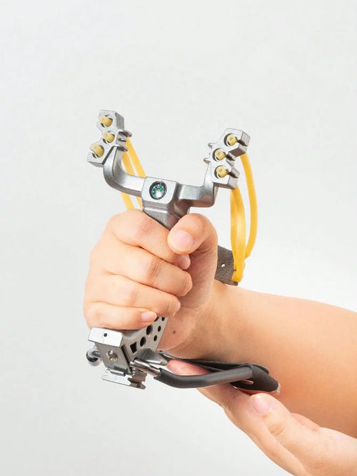 1set High-Power New Type Slingshot With Wrist Guard For Outdoor Hunting, Including Foldable Slingshot And Rubber Band Catapult