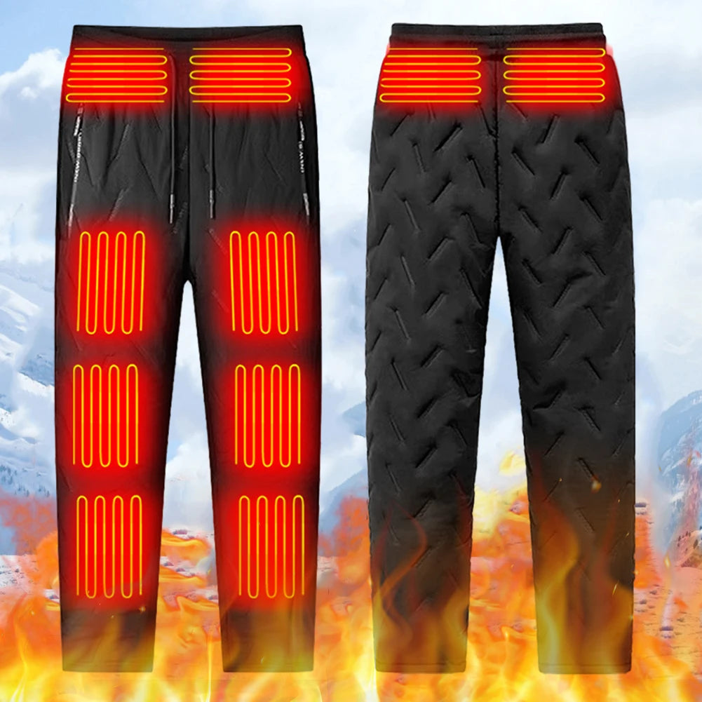 Unisex Heated Thermal Pants 10 Heating Zones Heated Hiking Pants 3 Temperature Modes Waterproof Winter Electric Warmer Clothing