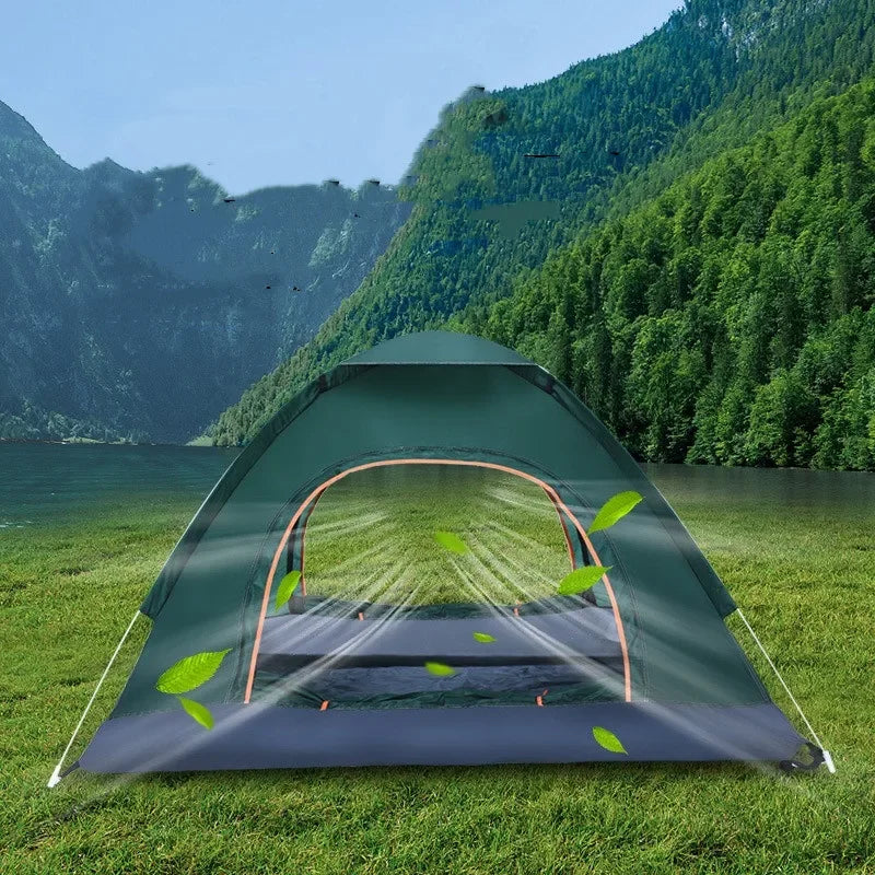 2-3Person Pop Up Tent Waterproof Automatic Camping UV Protection Tent