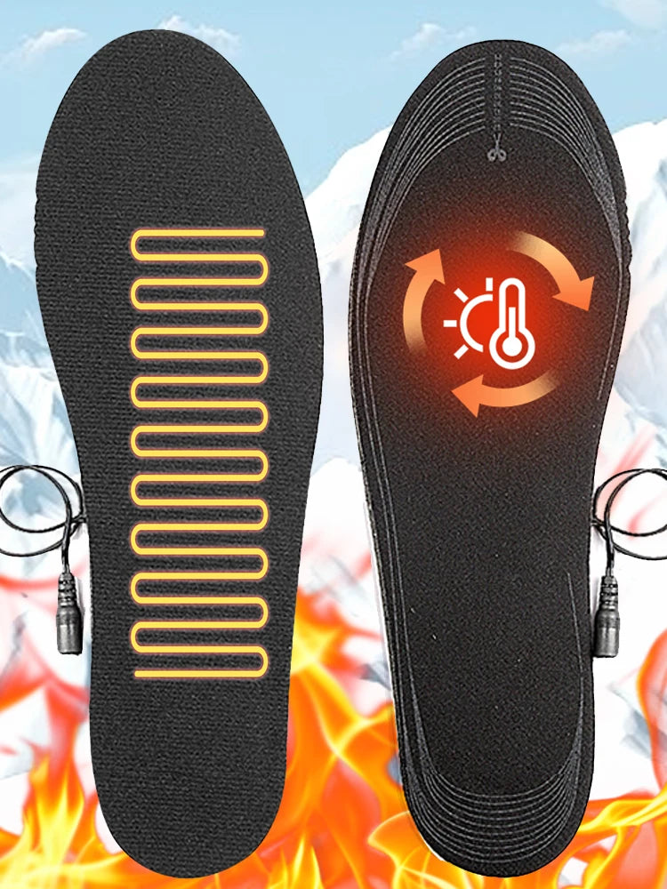 USB Heated Shoe Insoles Electric Heated Shoes Pad Cuttable Foot Warming Pad Washable Rechargeable Foot Warmer for Skiing Hiking