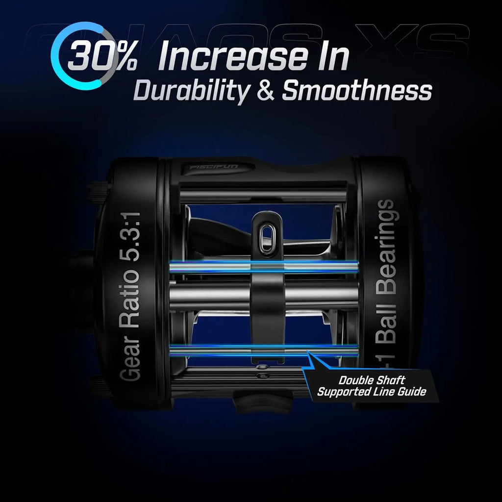 High-Performance Round Baitcasting Reel with Metal Body, Smooth Casting