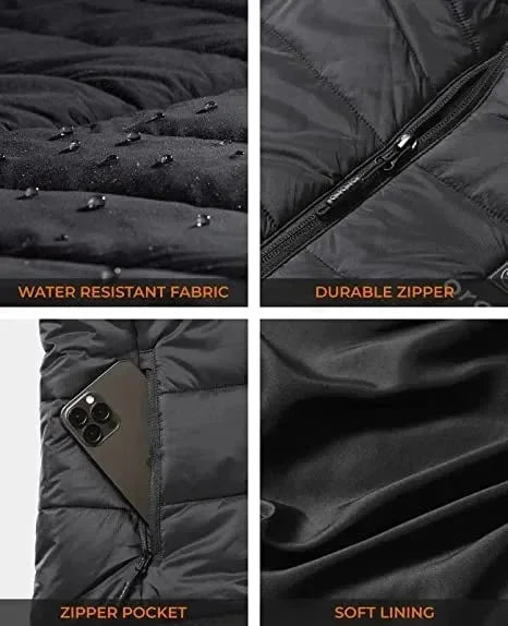 2025 Updated Version Two-touch 15Heat Zones LED Controller Heated Vest For Men & Women With Battery Pack