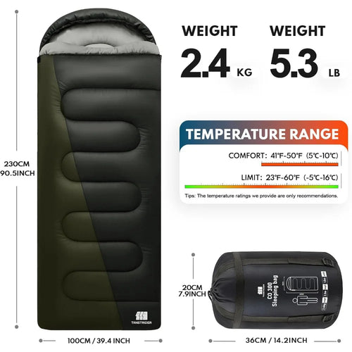 0 Degree XXL Winter Sleeping Bags for Adults Cold Weather