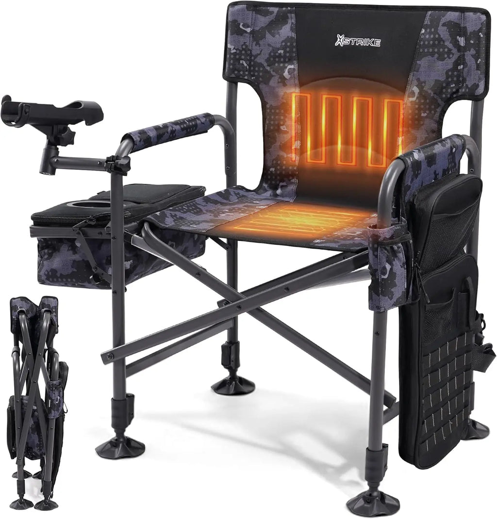Fishing Chairs  Rod Holder, Folding Ice Fishing Chair