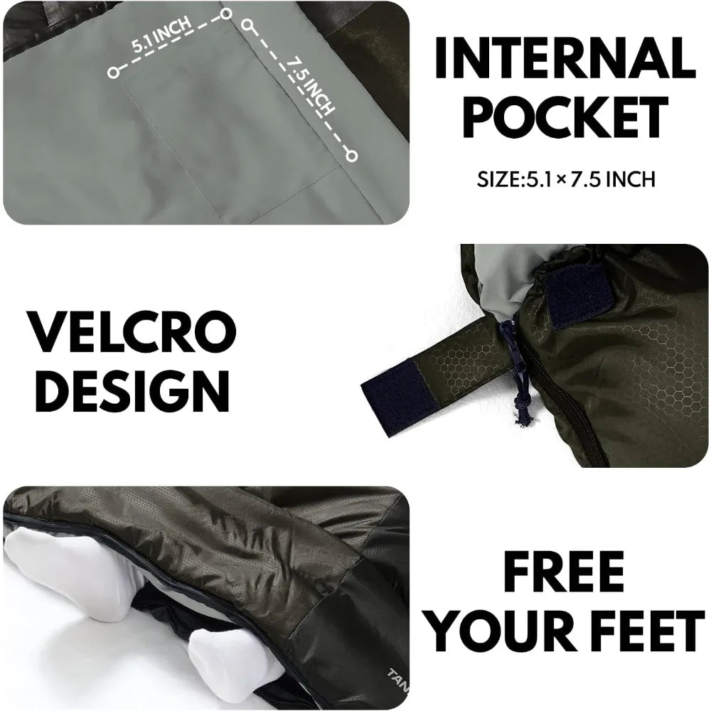 0 Degree XXL Winter Sleeping Bags for Adults Cold Weather