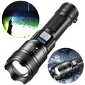 XHP50 Handheld LED Flashlight Power Display Powerful LED Flashlight 300LM Powerful Zoom Lamp Mobile Power Bank for Power Outages