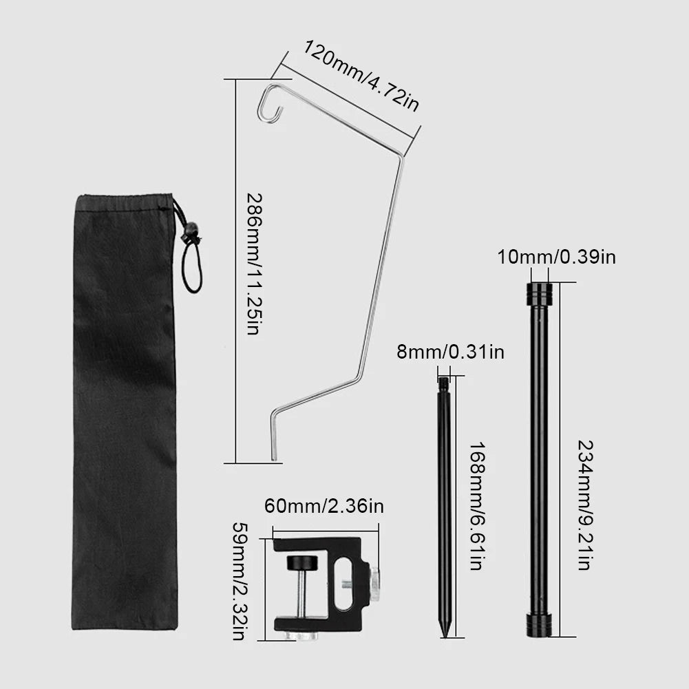 IGT Table Lantern Stand Aluminum Alloy Camping Light Holder Hanging Pole