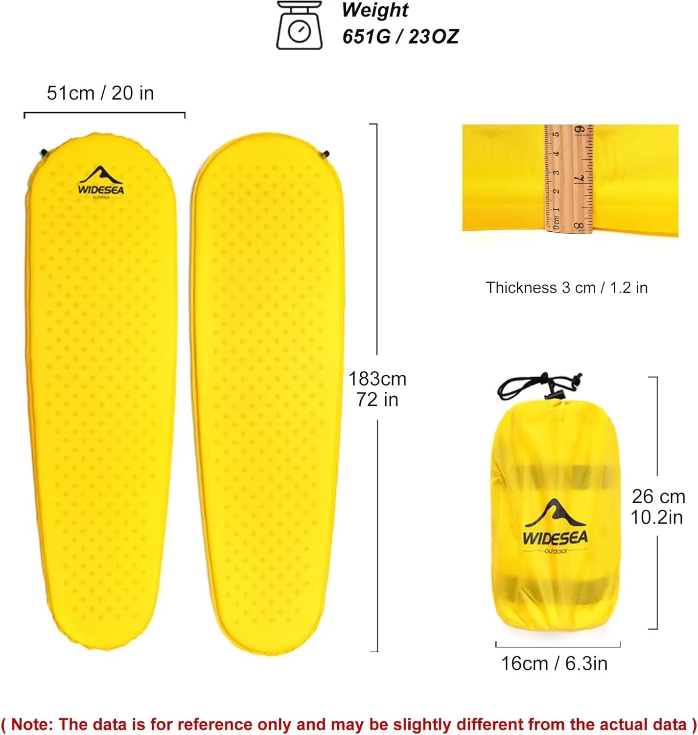 Ultralight Inflatable Sleeping Pad for Camping, Hiking & Travel Outdoor Sleeping Mat