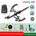 New all-metal 50-round compound bow and arrow compound slingshot steel ball double outdoor high-precision Green light bow