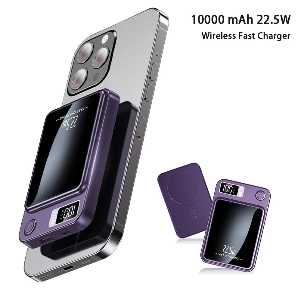 100000mAh Magnetic Power Bank Wireless Portable 22.5W Fast Charger