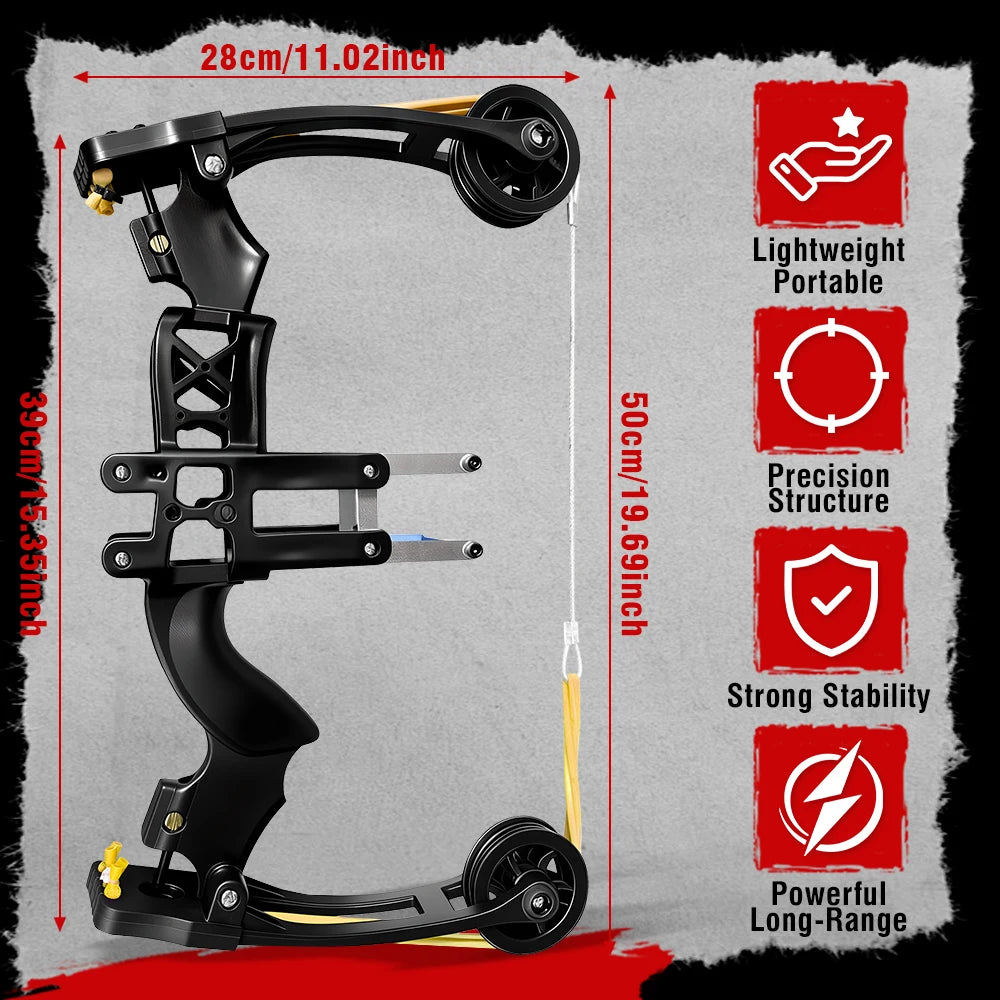 Lightweight Adult Compound Bow, 50-Shot High-Precision Design with Green Light Rail, Portable Outdoor Target Practice Tool