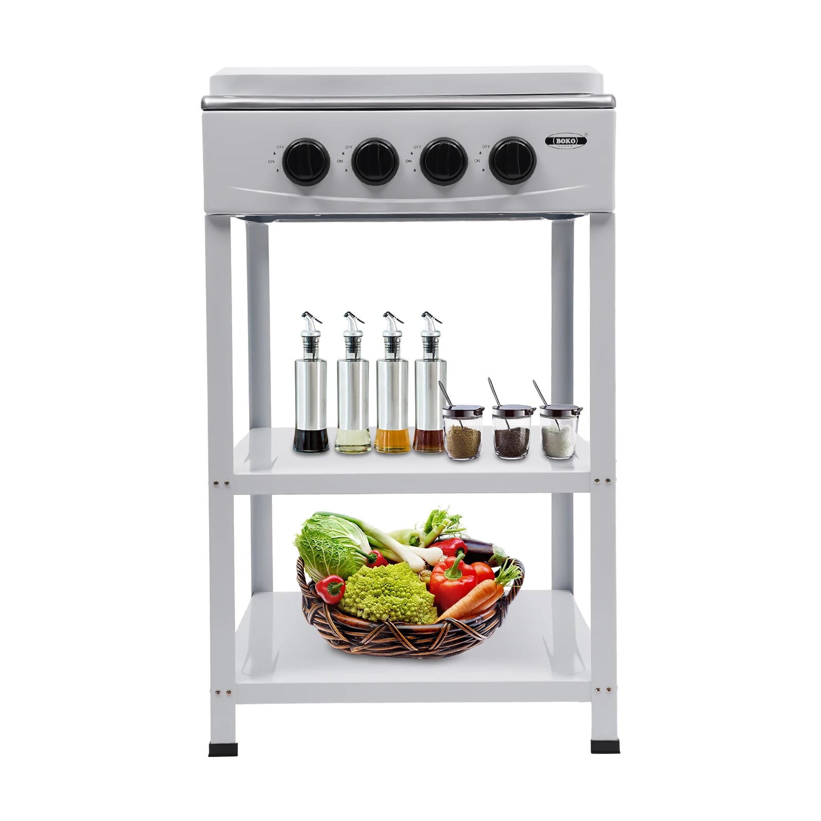 4 Burners Gas Stove Propane Removable Smokeless Barbecue Grill