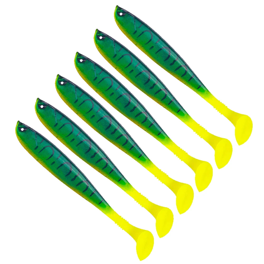 6Pcs Artificial Soft Bait 9cm Fishing Lure Minnow Multifunctional Fishing Bass Carp Lure
