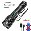 Rechargeable GT10 Flashlight Super Bright Portable Ultra Power Long Range Tactical Torch Lamp Outdoor Emergency Camping Lantern