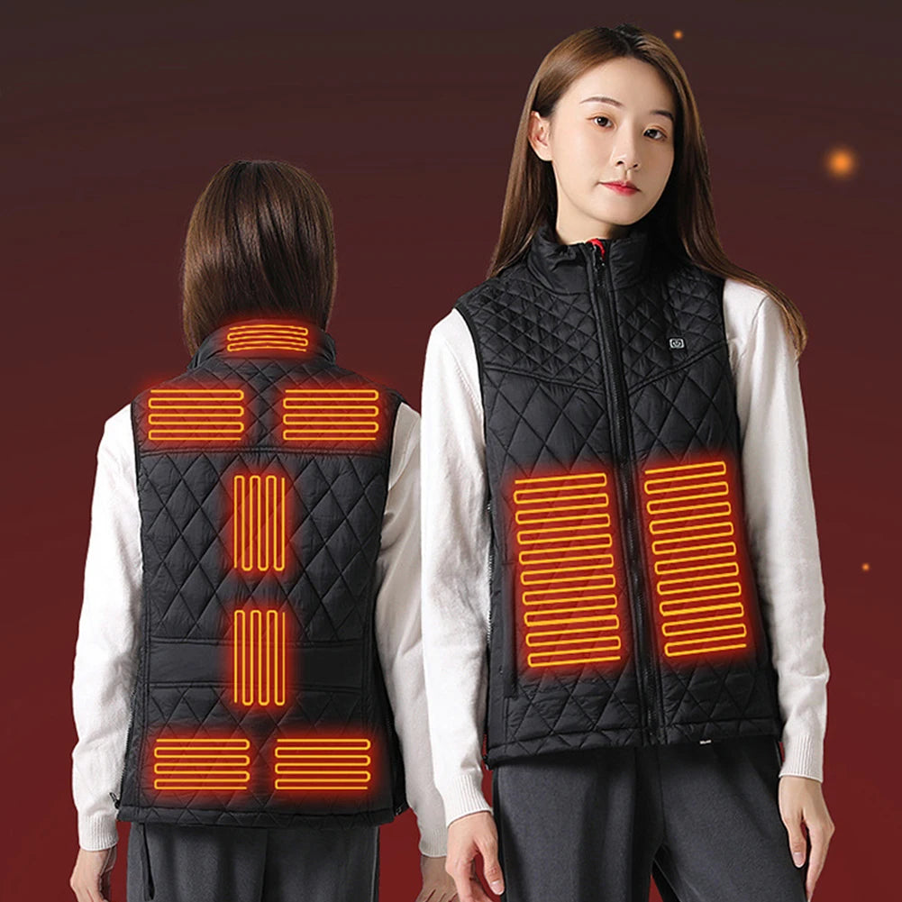 Women Heating Thermal Vest Charging Heating 3 Heating Levels 9 Zone