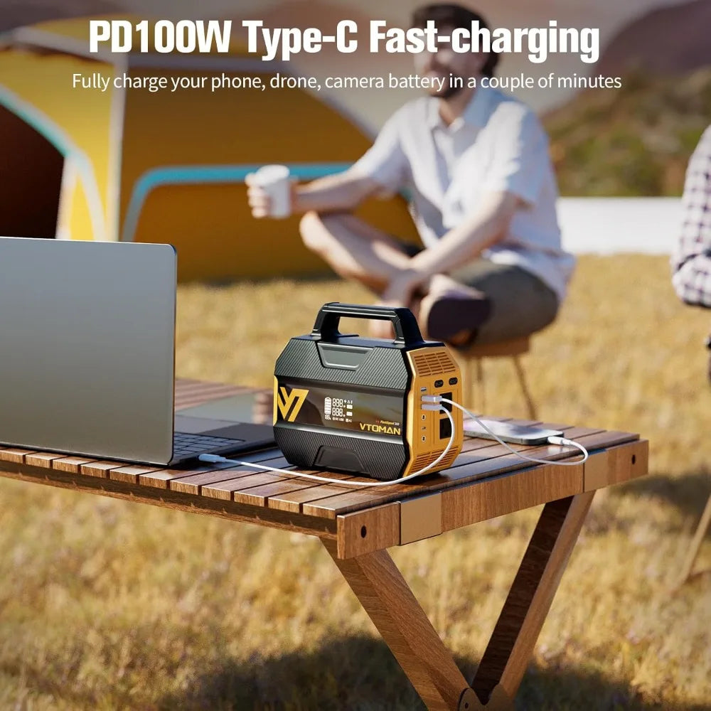 FlashSpeed 300 Portable Power Station 300W, 230Wh Solar Generator with LiFePO4 Battery Pack, 3000 Cycles, PD 100W USB-C