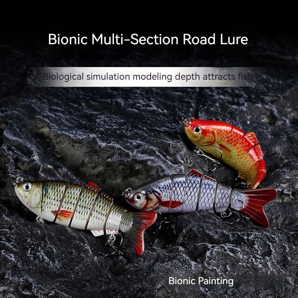 10cm/16.5g Robotic Fishing Lure with Treble Hooks Lifelike Slow Sinking Fish Bait Bionic