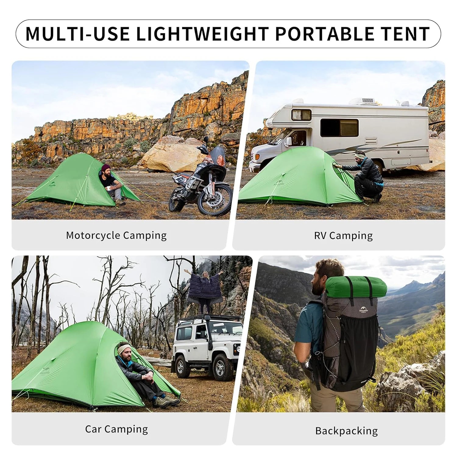 2 Person Camping Tent Waterproof Ultralight 3-4 Season Hiking Backpacking