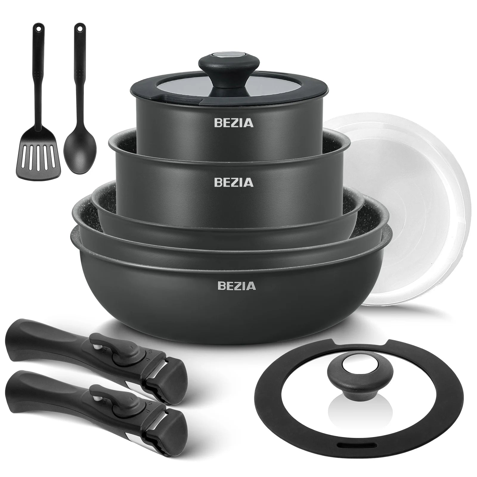 Induction Cookware Set 13 Pieces, Nonstick Pots and Pans Set with Removable Handles,