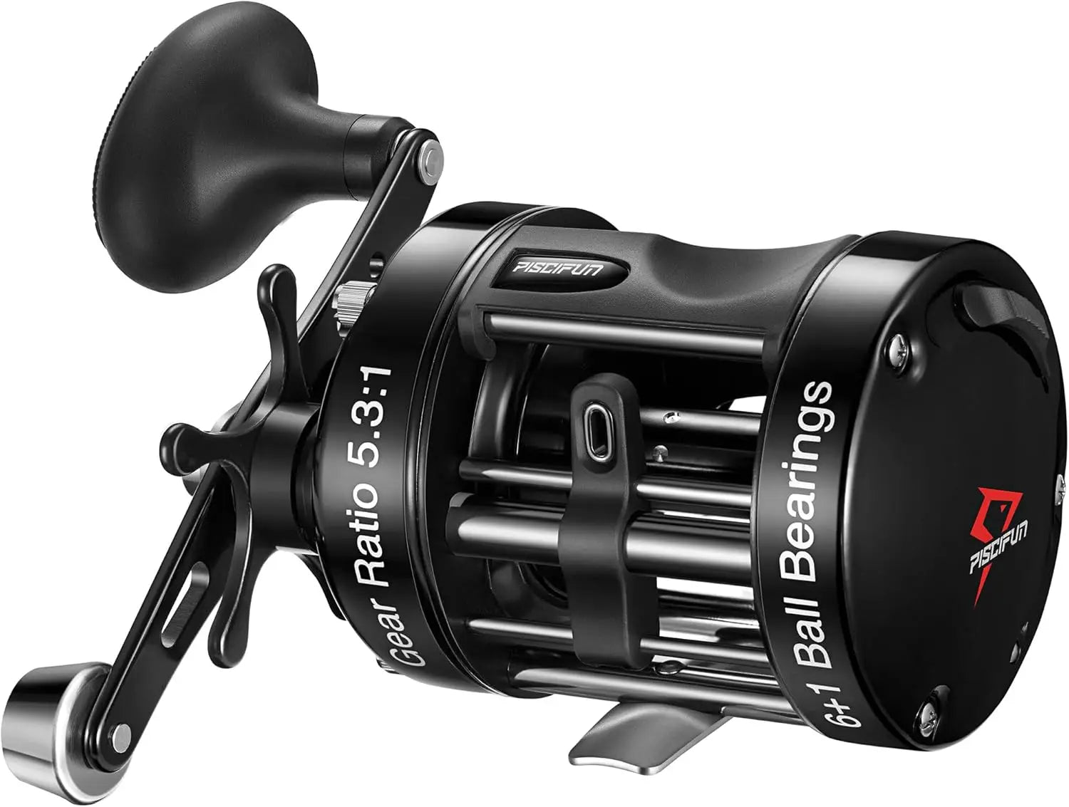 High-Performance Round Baitcasting Reel with Metal Body, Smooth Casting