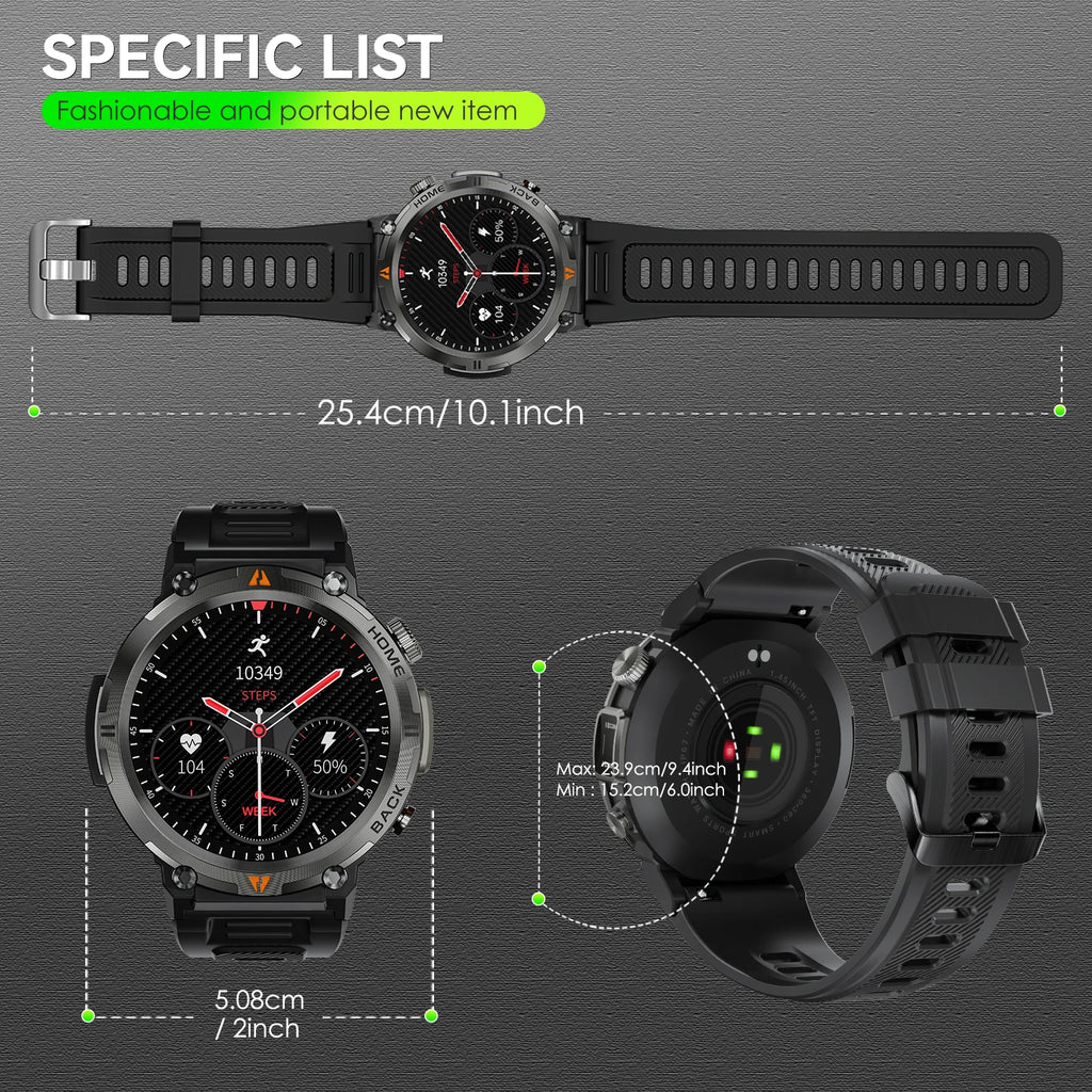 KE3 2025 New Bluetooth Call smartwatch for men Full Touch Screen With Health Monitor