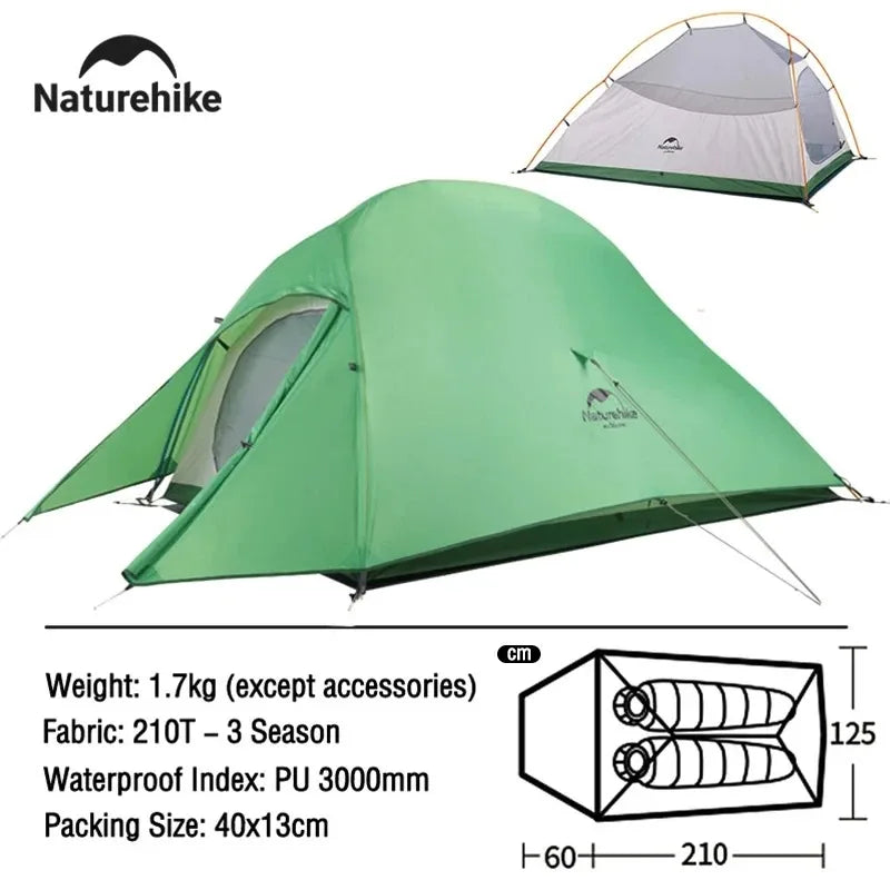 2 Person Camping Tent Waterproof Ultralight 3-4 Season Hiking Backpacking
