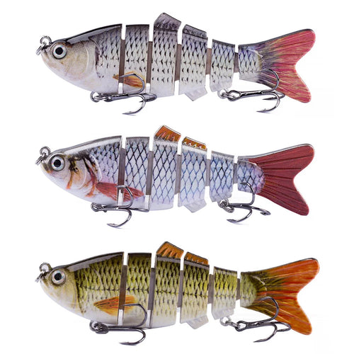 10cm/16.5g Robotic Fishing Lure with Treble Hooks Lifelike Slow Sinking Fish Bait Bionic