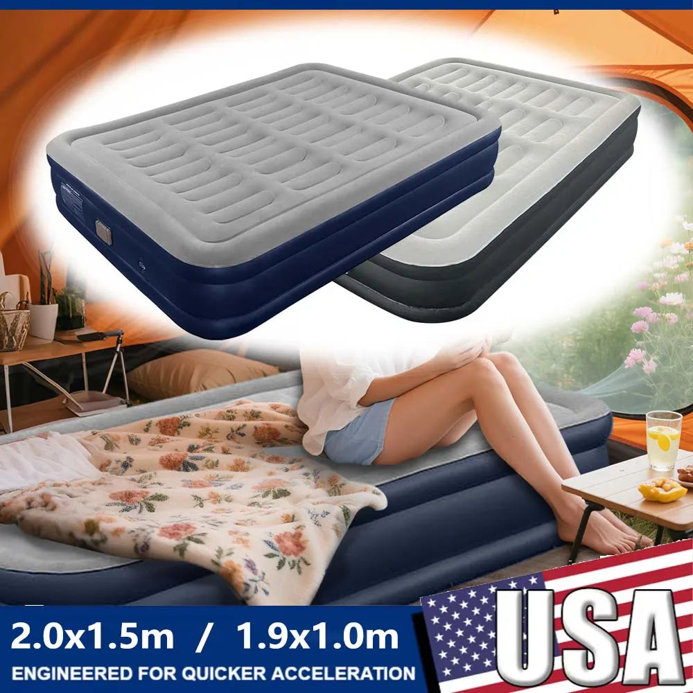 1-2 Person PVC Automatic Inflatable Mattress  Built-In Pump Bed