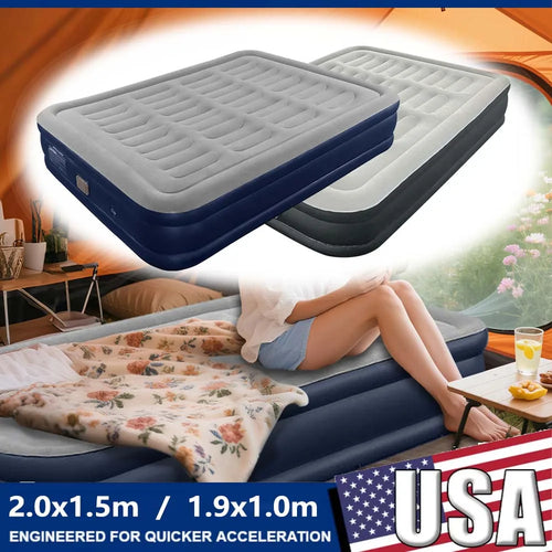 1-2 Person PVC Automatic Inflatable Mattress  Built-In Pump Bed